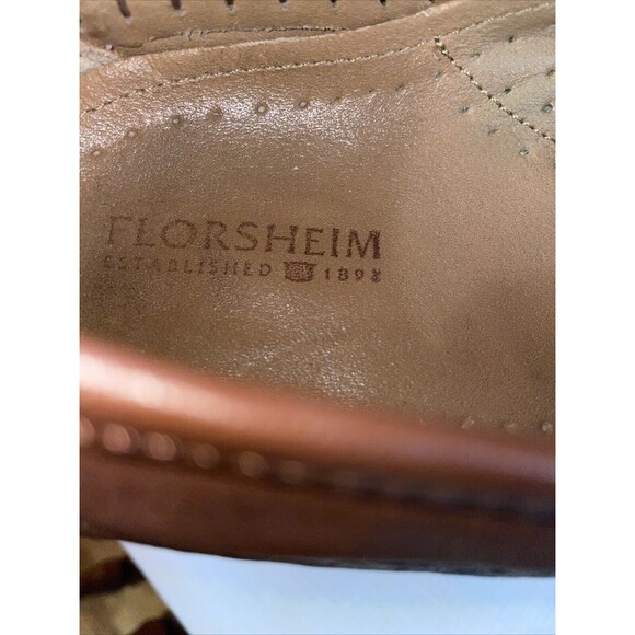 Florsheim Men’s Dressy Loafers Sz 9.5 M Brown Leather Faux Gator Business Formal main image 9